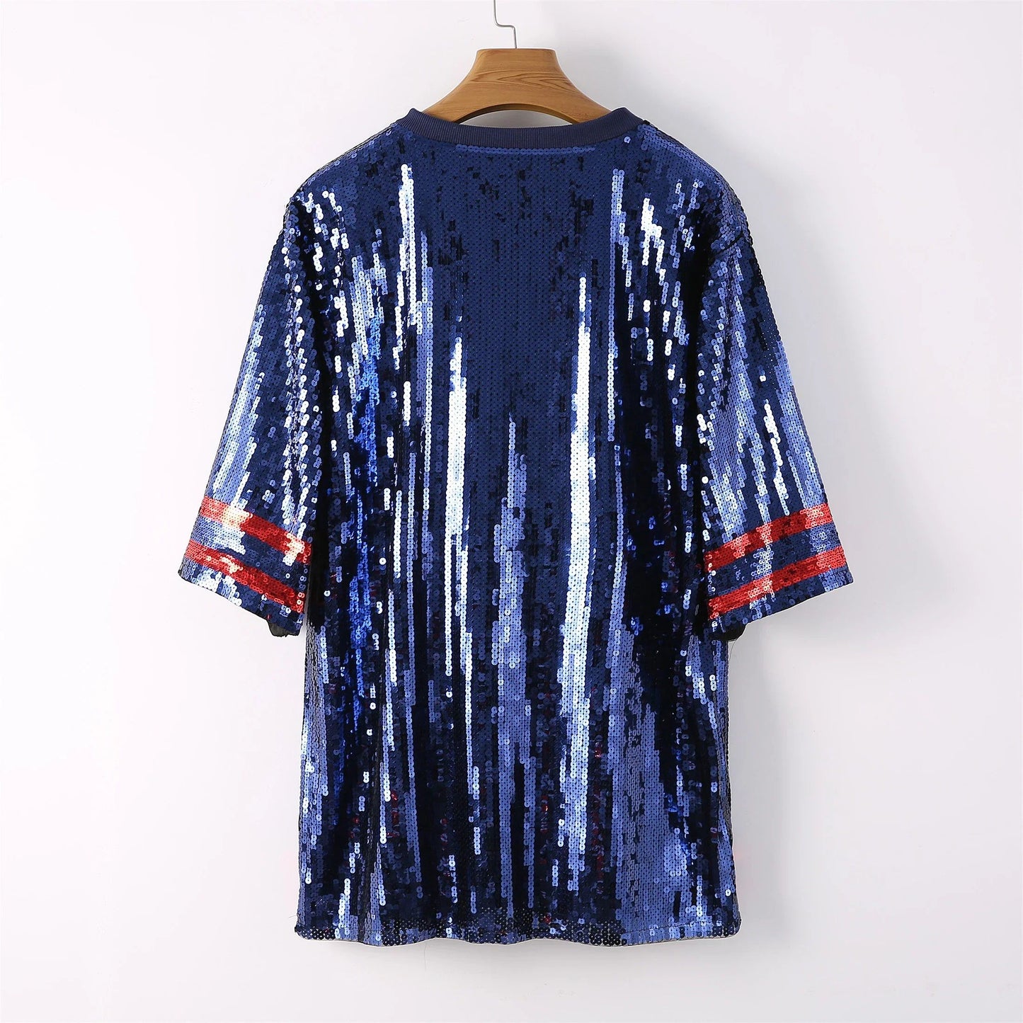 Blue Sequin Game Day Dress – Sparkly Football Party Outfit for Women