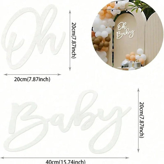 Felt Oh Baby Party Banner Sign