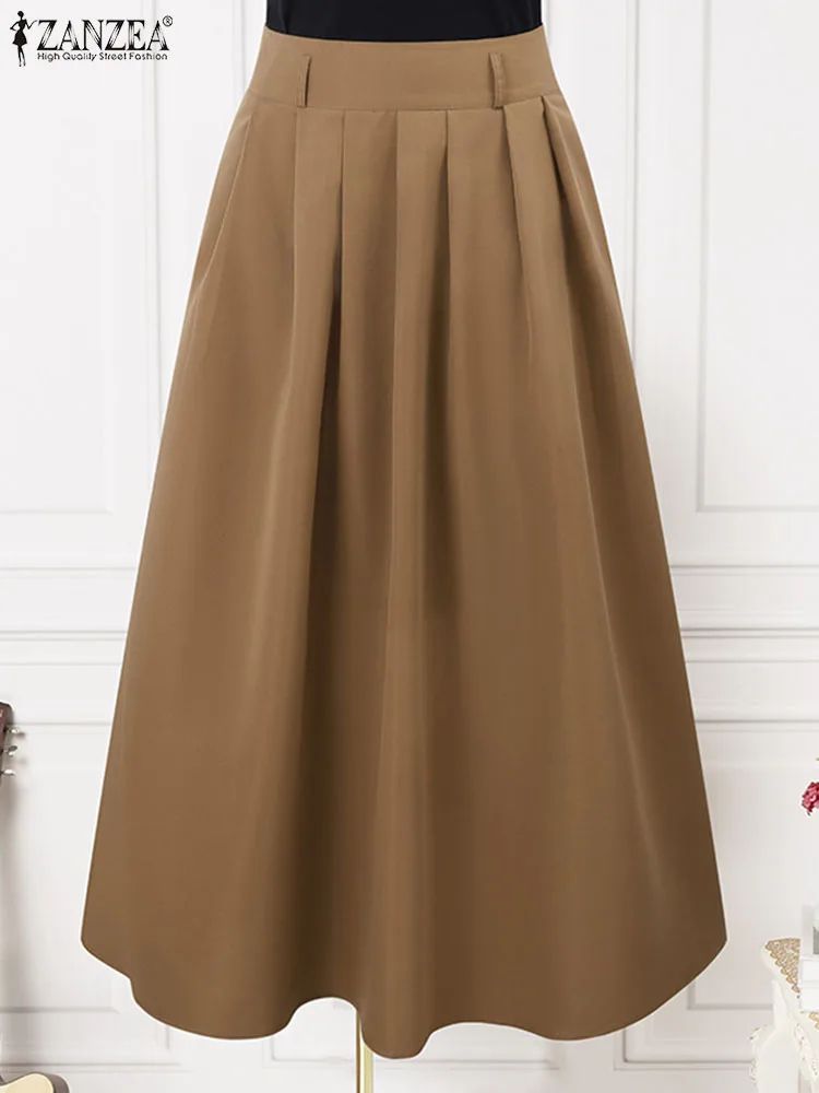 High Waist Pleated Maxi Skirt for Women