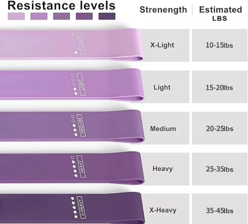 Resistance Loop Exercise Bands Set of 5 for Home Fitness Strength Training