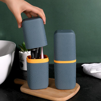 Portable Toothbrush Holder Box – Travel Camping Toothbrush Storage Organizer Case with Toothpaste Holder