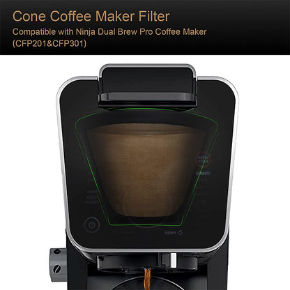 Reusable Cone Coffee Filter for Ninja Coffee Bar Brewer Permanent Basket