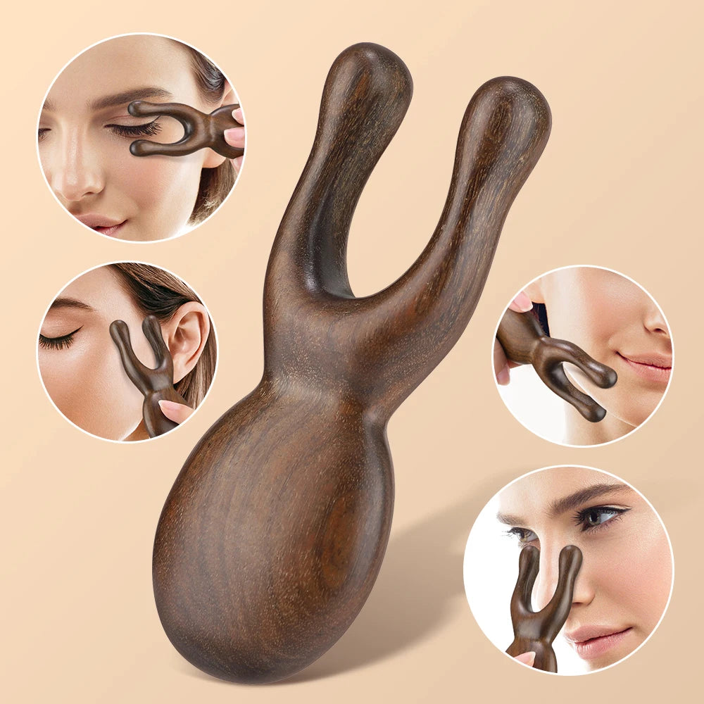 Sandalwood Gua Sha Facial Tool Natural Wood Face Massage for Skin Care