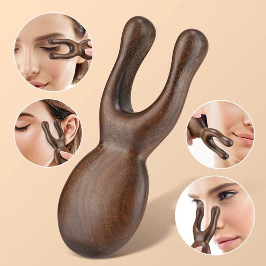 Sandalwood Gua Sha Facial Tool Natural Wood Face Massage for Skin Care