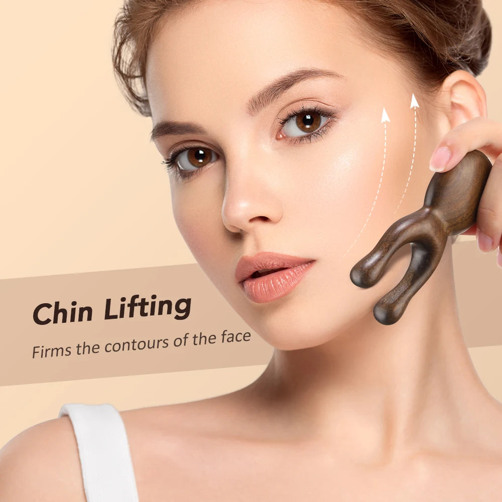 Sandalwood Gua Sha Facial Tool Natural Wood Face Massage for Skin Care