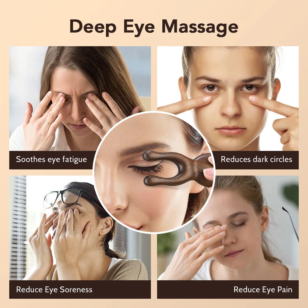 Sandalwood Gua Sha Facial Tool Natural Wood Face Massage for Skin Care