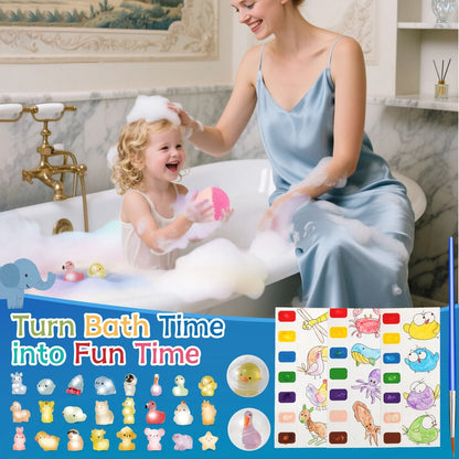 Glow Surprise Kids Bath Bomb Set – 24 Pc Natural Organic Bath Fizzies with Toys Inside