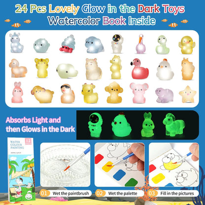Glow Surprise Kids Bath Bomb Set – 24 Pc Natural Organic Bath Fizzies with Toys Inside