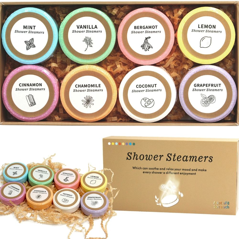 Luxury Shower Steamers 8 Pack Essential Oil Shower Bombs Gift Set