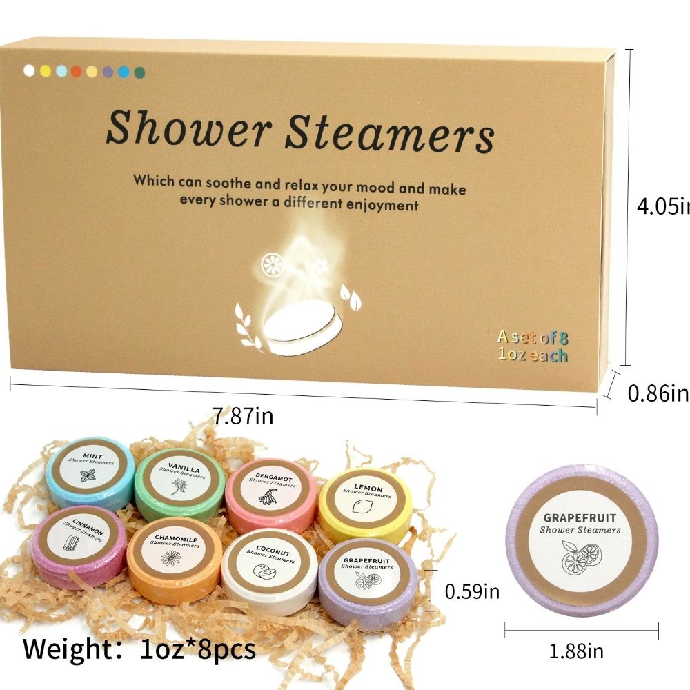 Luxury Shower Steamers 8 Pack Essential Oil Shower Bombs Gift Set