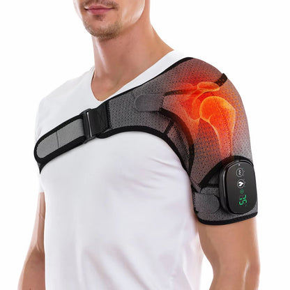Electric Heating Shoulder Massager Vibration Massage Shoulder Brace Support Belt Arthritis Pain