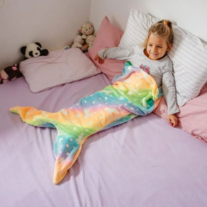 Glow-in-the-Dark Mermaid Tail Snuggle Blanket