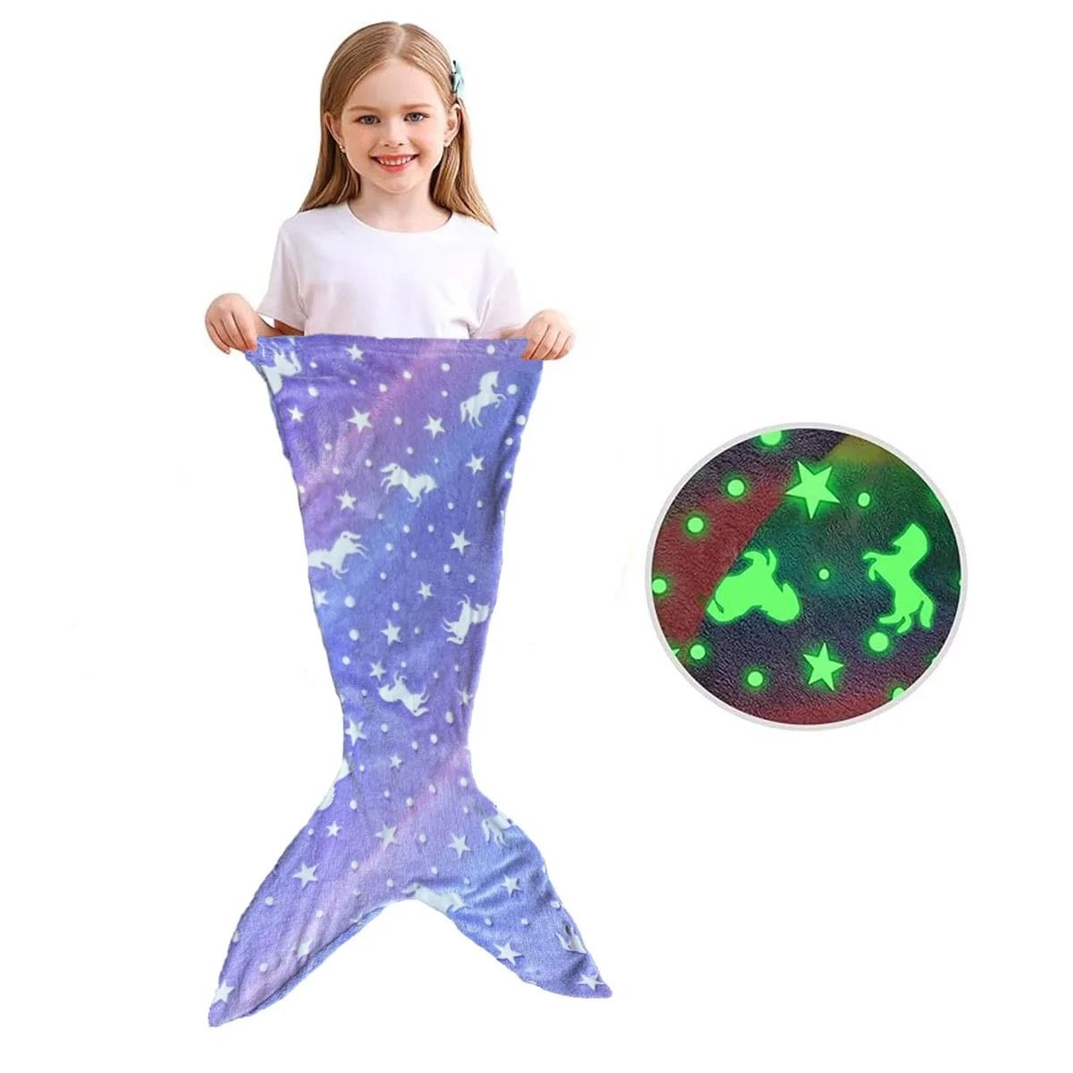 Glow-in-the-Dark Mermaid Tail Snuggle Blanket