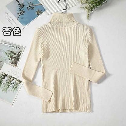 2026 Simple Womens Turtleneck Sweater – Winter Fashion Elastic Knit Pullover & Casual Solid Jumper