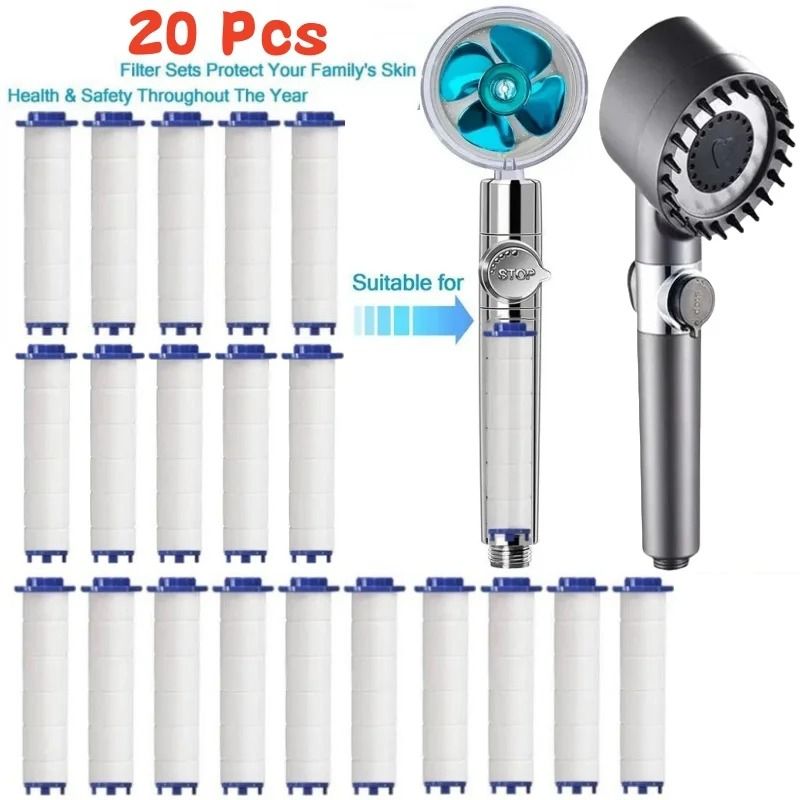 20 Piece Replacement Shower Filter Cartridges for Handheld Shower Head