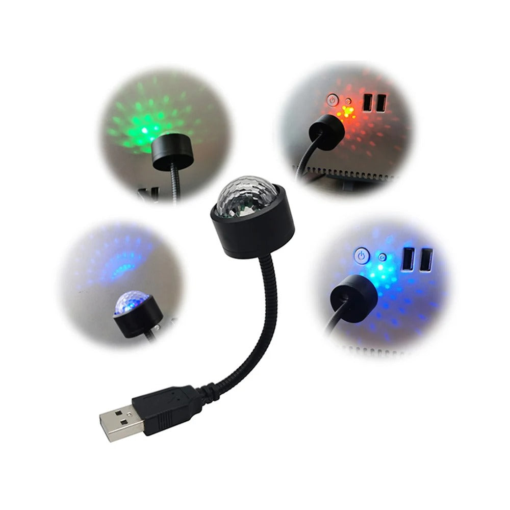 Adjustable Mini LED Car Roof Projector, USB Decorative Galaxy Lamp for Auto Roof Room Ceiling Atmosphere