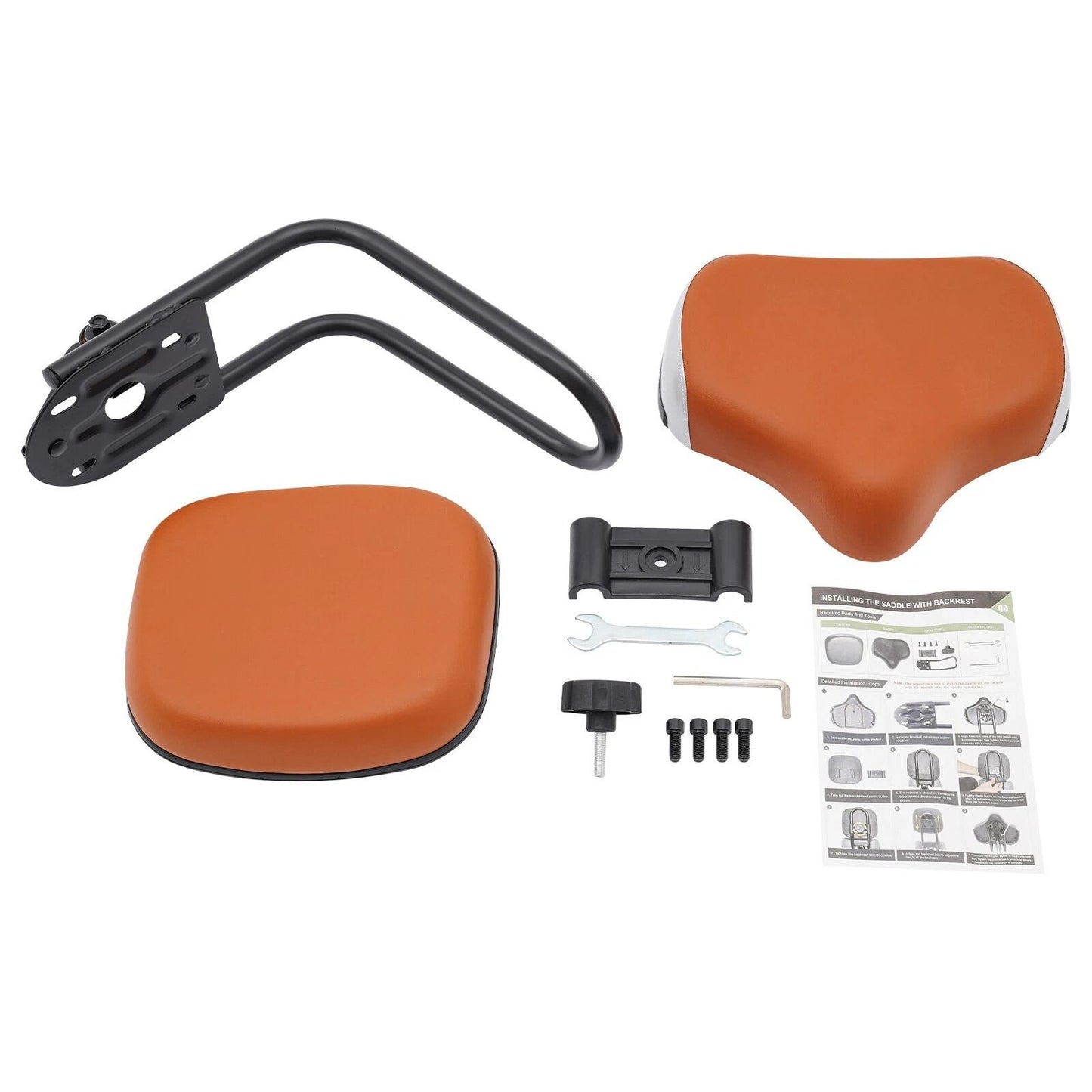 Extra Wide Bike Seat with Backrest, Comfortable Tricycle Saddle Seat with BackSupport