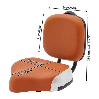 Extra Wide Bike Seat with Backrest, Comfortable Tricycle Saddle Seat with BackSupport