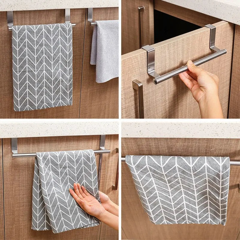 Stainless Steel Bathroom Kitchen Towel Rack, Cabinet Door Towel Holder