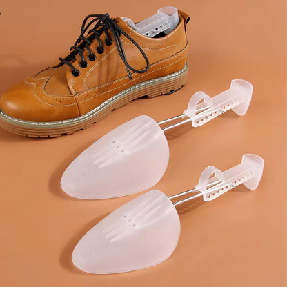 Adjustable Plastic Shoe Tree Set for Men and Women, Boot Shaper and Shoe Support Inserts, White or Black
