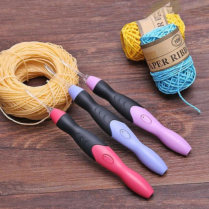 9 in 1 USB Rechargeable LED Crochet Hook Set
