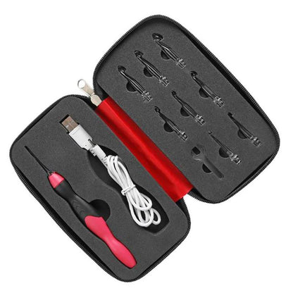 9 in 1 USB Rechargeable LED Crochet Hook Set