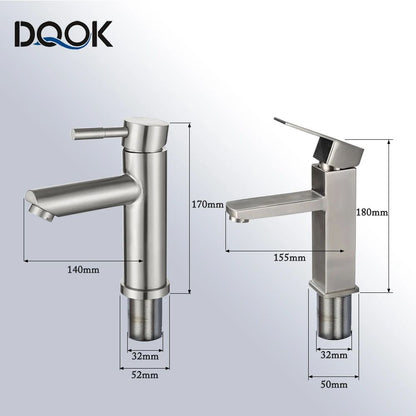 Matte Black Bathroom Sink Faucet – Modern Single Handle Hot & Cold Mixer Tap