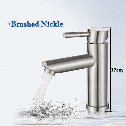Matte Black Bathroom Sink Faucet – Modern Single Handle Hot & Cold Mixer Tap