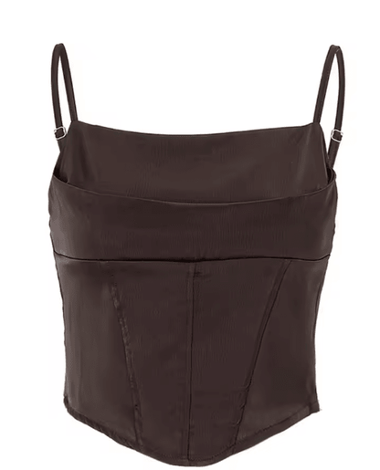 Backless Lace Up Spaghetti Strap Crop Top for Party and Street Style