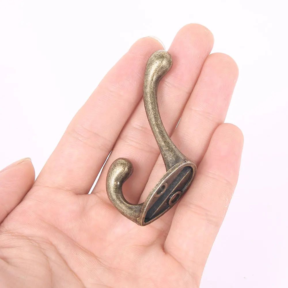 Vintage Bronze Heavy duty coat hooks Set (10/20 Pack), Wall-Mounted Double Prong Hooks with Screws
