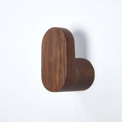 Natural Wood Wall Hook Rack - wall mounted coat rack & Key Holder for Entryway, Bathroom, and Bedroom