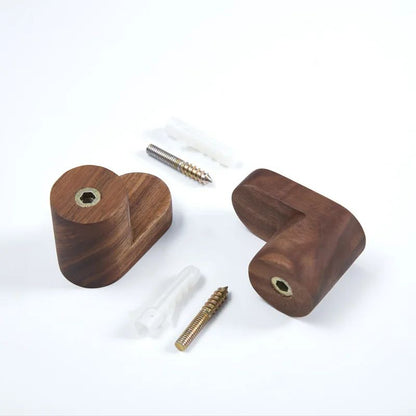 Natural Wood Wall Hook Rack - wall mounted coat rack & Key Holder for Entryway, Bathroom, and Bedroom