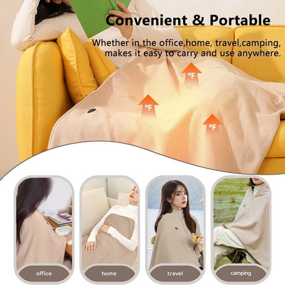 USB Heated Wearable Shawl Blanket