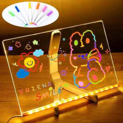 LED Note Board with Night Light and 7 Color Pens