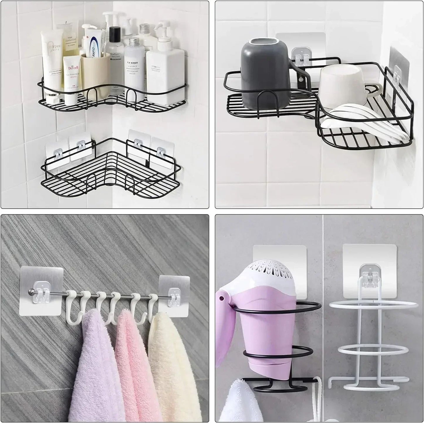 UltraHold Adhesive Wall Hooks – Heavy Duty Self Adhesive Hooks for Kitchen & Bathroom Organization