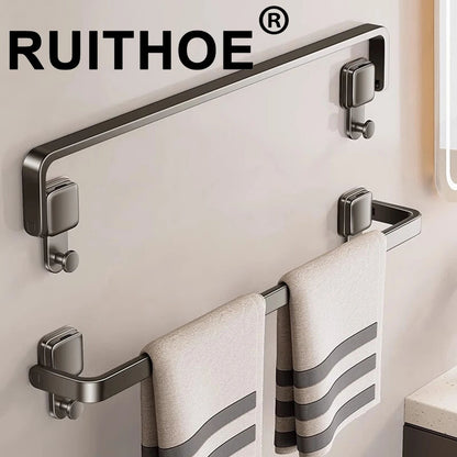 FlexiHold No Drill Towel Bar – Folding Suction Cup Wall Mount Towel Holder