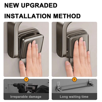 FlexiHold No Drill Towel Bar – Folding Suction Cup Wall Mount Towel Holder