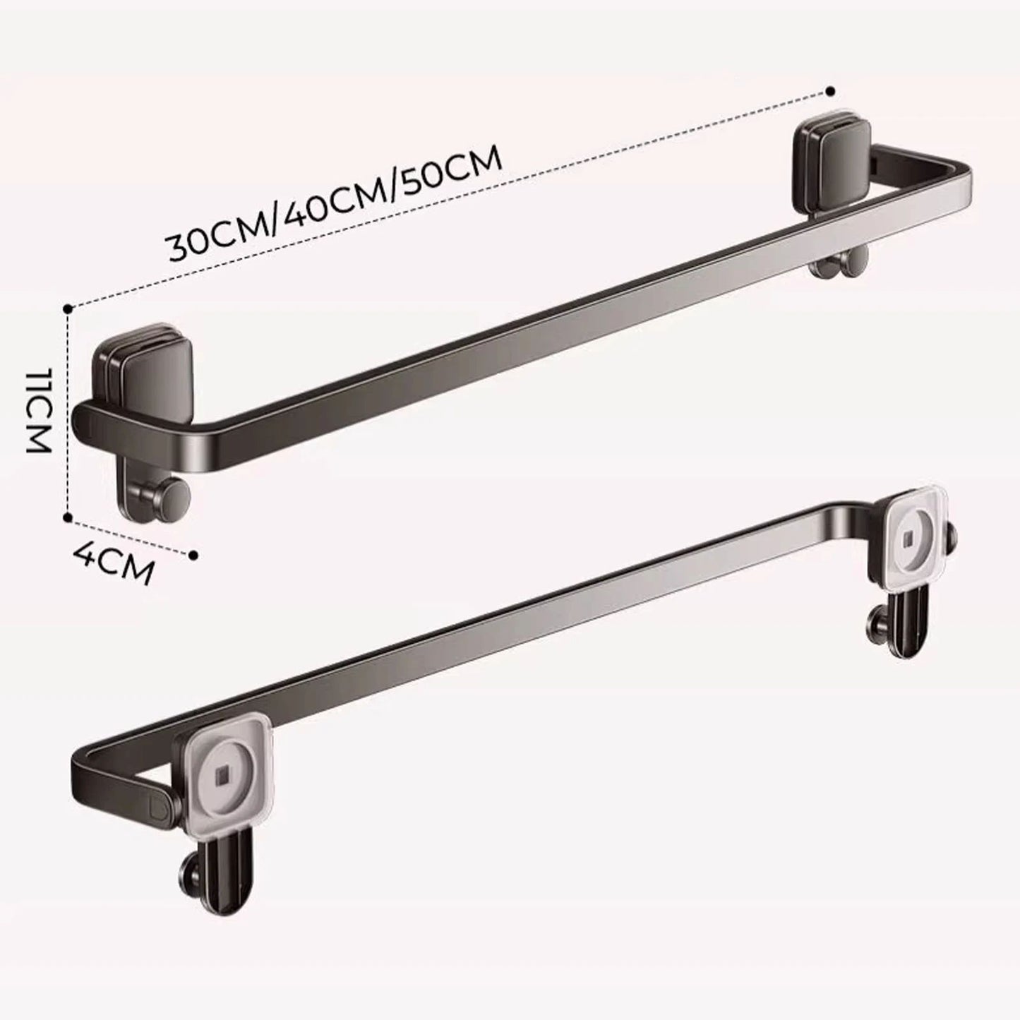 FlexiHold No Drill Towel Bar – Folding Suction Cup Wall Mount Towel Holder
