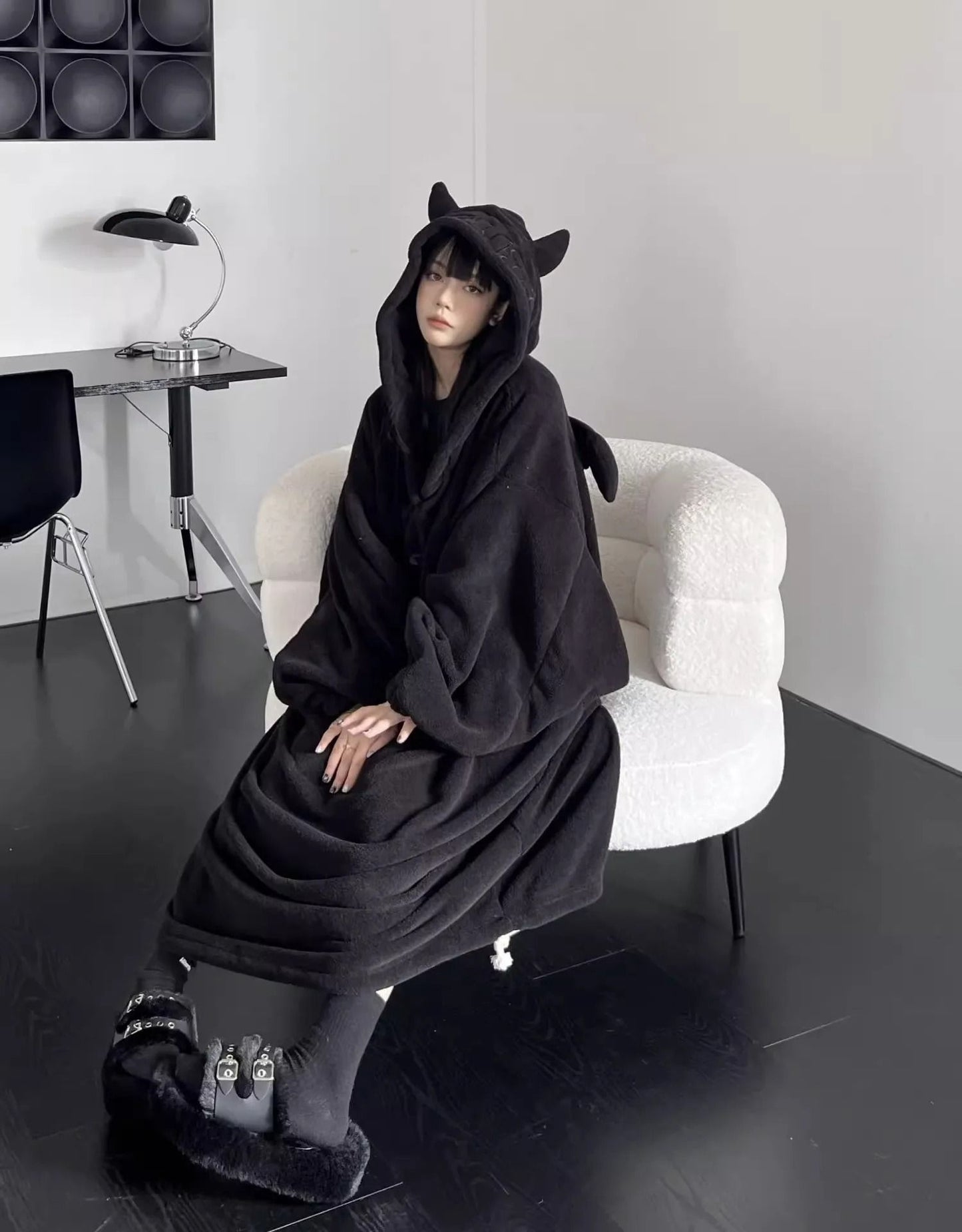 Thickened Padded Pajamas – Oversized Hooded One-Piece Sleepwear & Luxury Winter Homewear