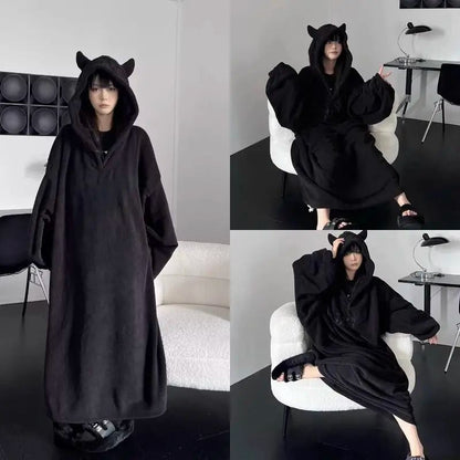 Thickened Padded Pajamas – Oversized Hooded One-Piece Sleepwear & Luxury Winter Homewear