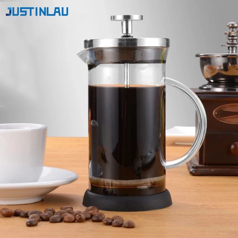 Glass French Press Coffee Maker with Stainless Steel Filter
