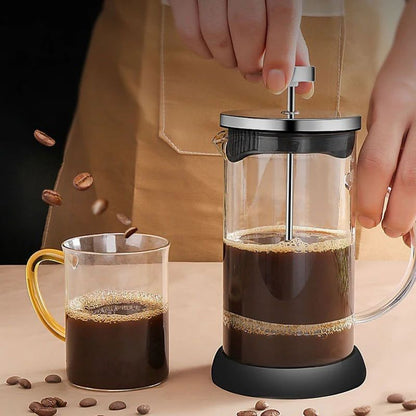 Glass French Press Coffee Maker with Stainless Steel Filter