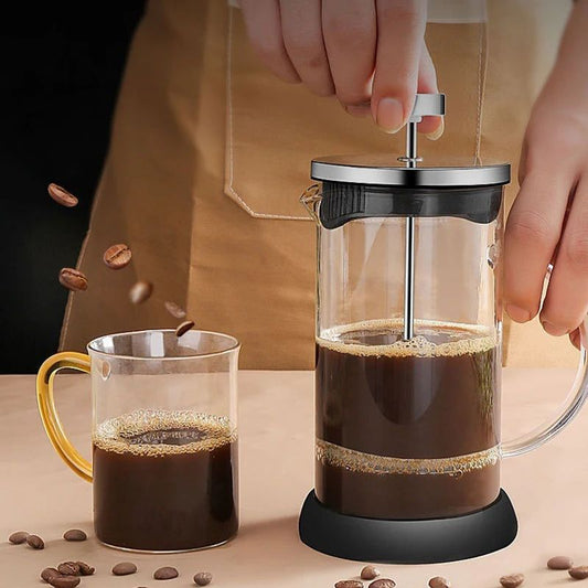 Glass French Press Coffee Maker with Stainless Steel Filter