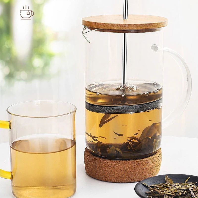 Glass French Press Coffee Maker with Stainless Steel Filter