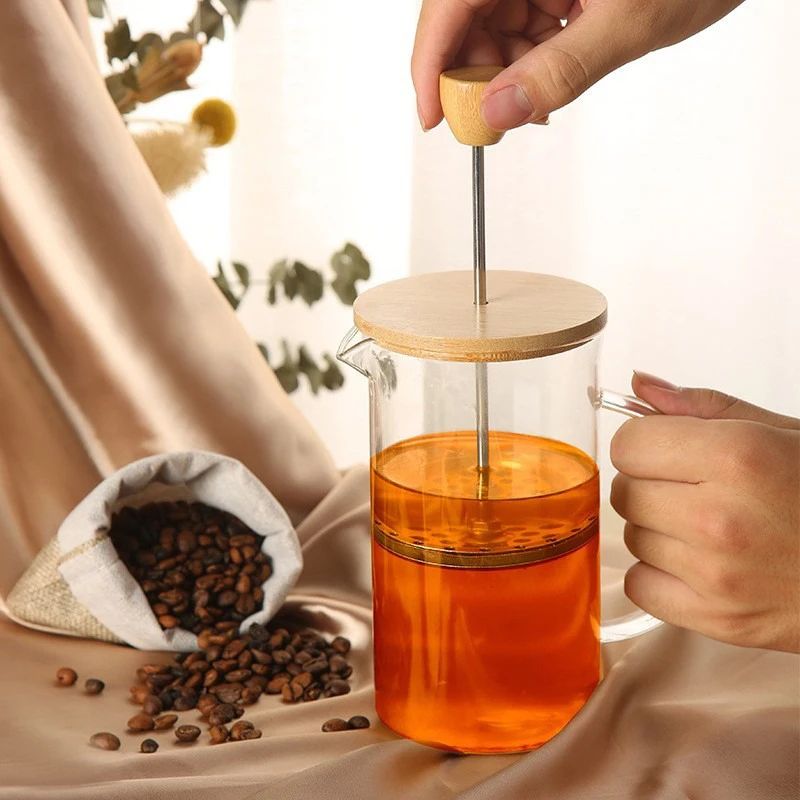 Glass French Press Coffee Maker with Stainless Steel Filter
