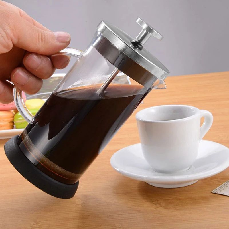 Glass French Press Coffee Maker with Stainless Steel Filter