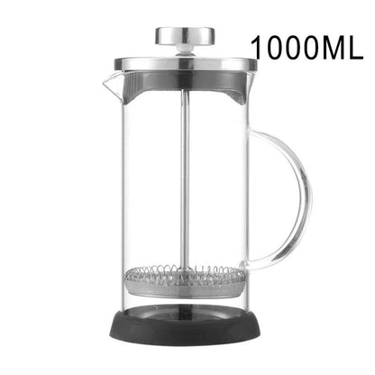 Glass French Press Coffee Maker with Stainless Steel Filter