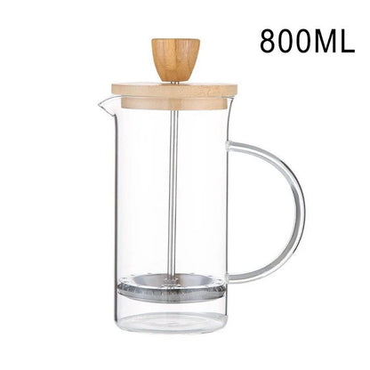 Glass French Press Coffee Maker with Stainless Steel Filter