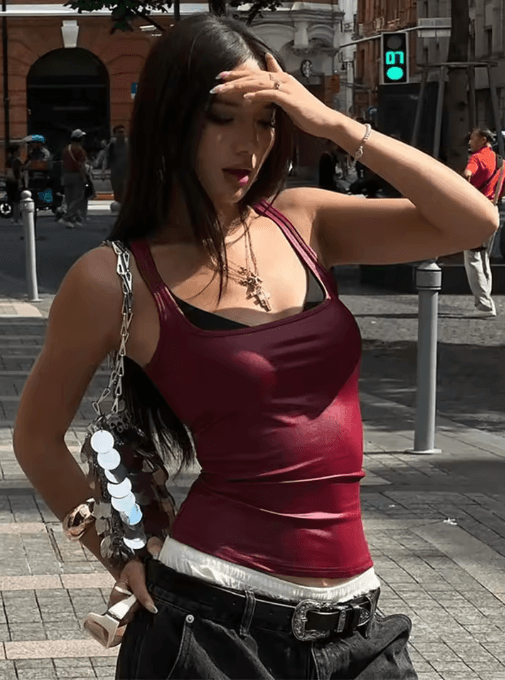 Square Neck Y2K Sleeveless Tank Top Korean Fashion Summer Cami for Women
