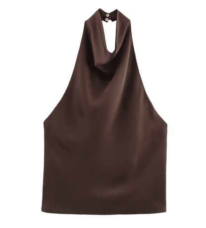 HXAO Satin Halter Backless Corset Top Elegant Summer Tank for Women